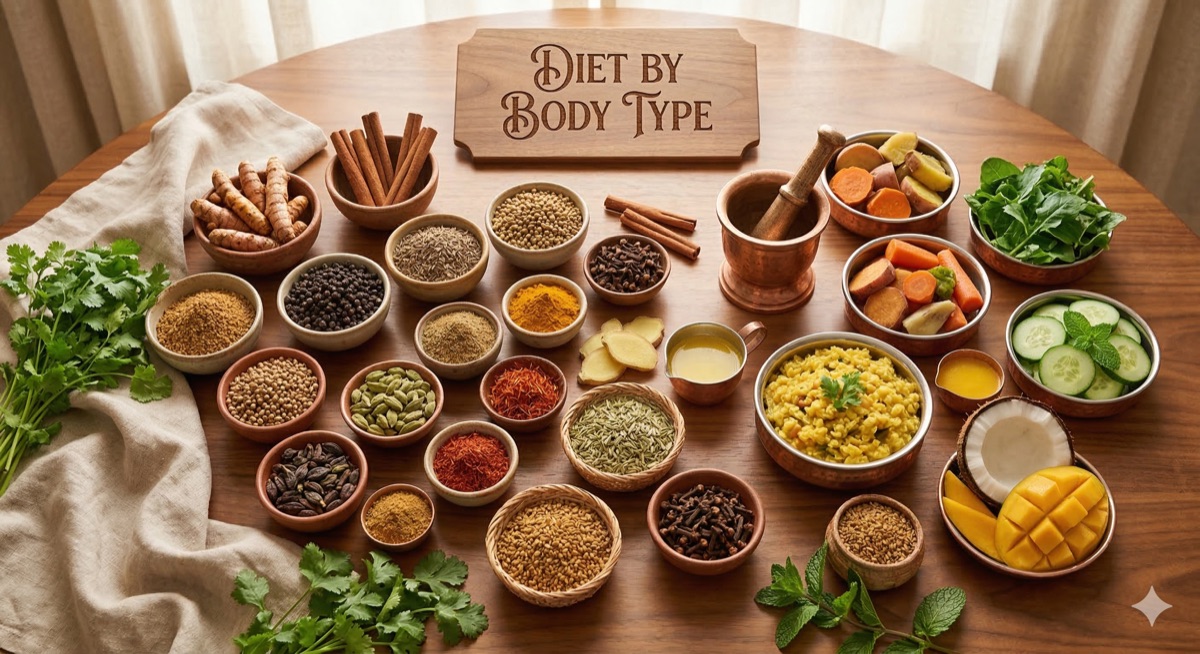 Ayurvedic Diet for Your Body Type: A Complete Guide to Eating for Vata, Pitta, and Kapha
